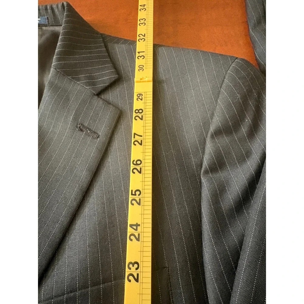 Hart Schaffner Marx Mens 43R Pinstripe Blazer Two Button Suit Jacket Made in USA